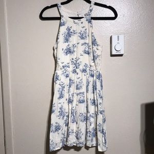 White & Blue Floral Dress